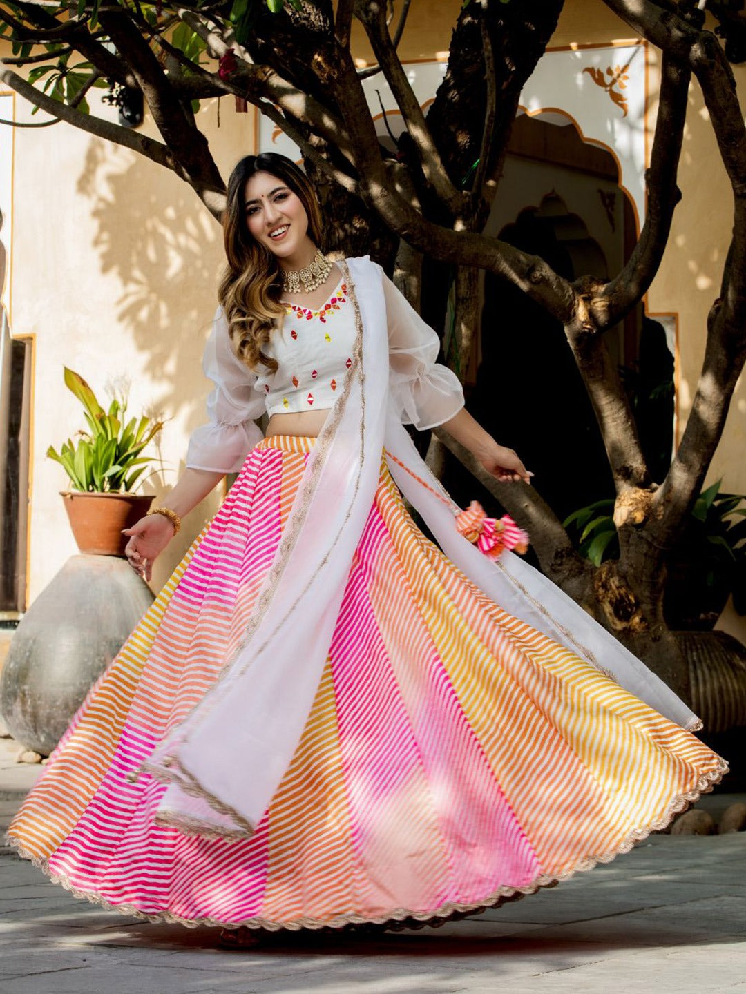 Radiate Joy with Our Multi-Color Lehenga Choli Set