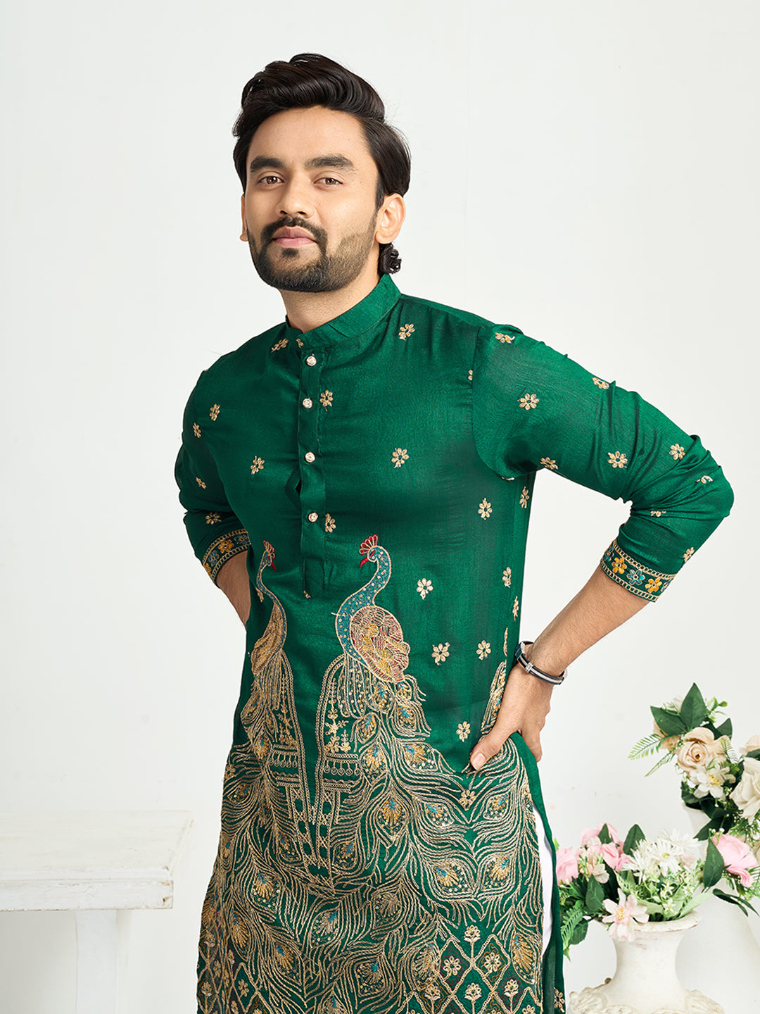 Ananya Silk Lehenga Choli with Matching Men’s Kurta Set