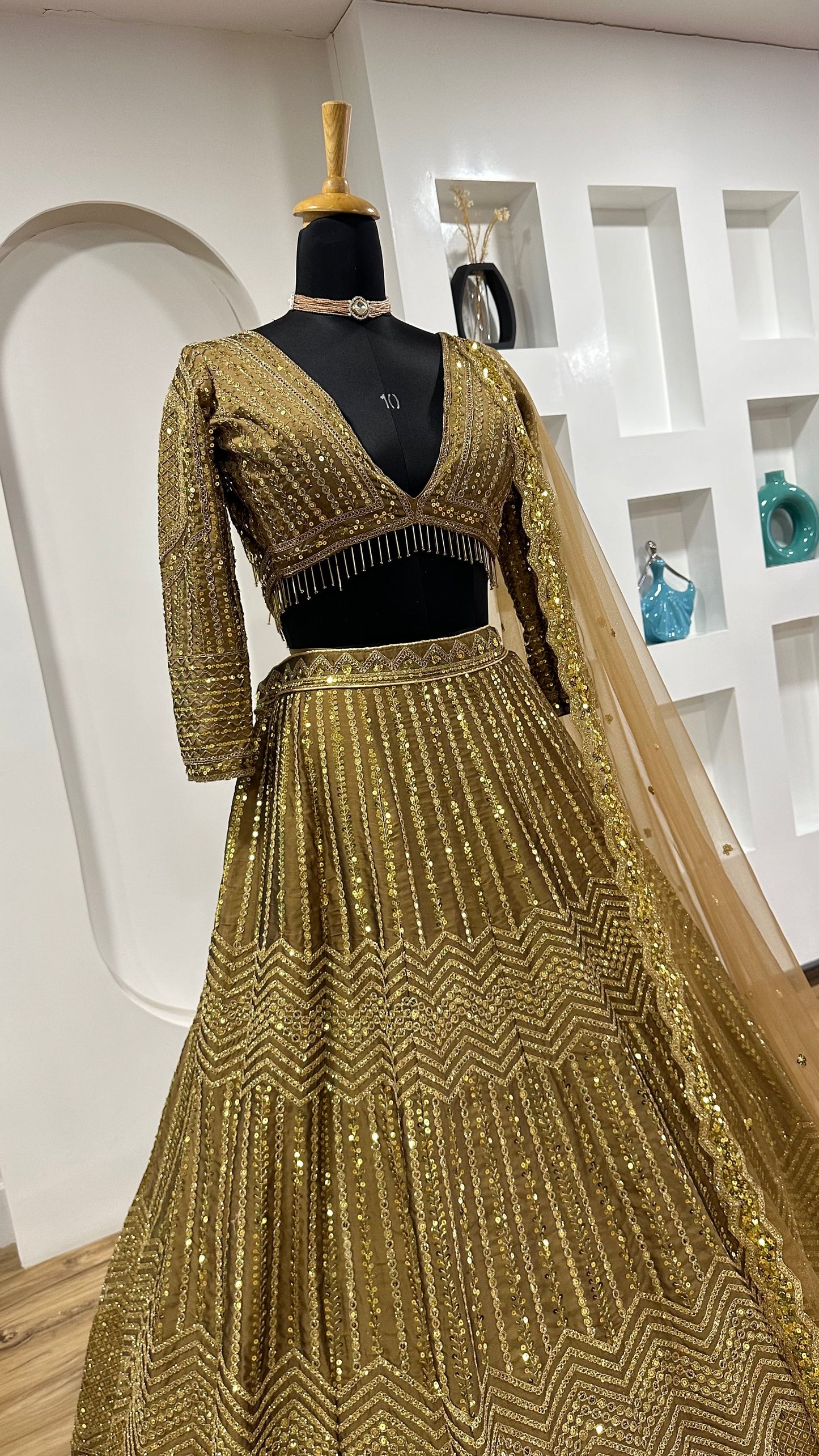 Gold Sparkling Kasturi Silk lehenga Choli