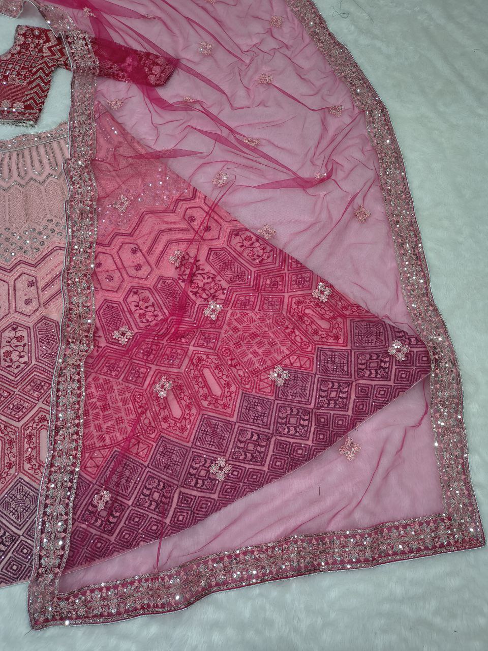 Ruhani Georgette Thread & Coding Embroidered Lehenga Choli