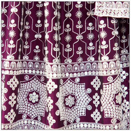 Bhavya Dark Wine Faux Georgette Lehenga Choli