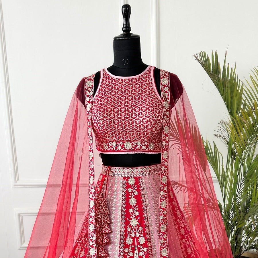 Sita Rani Dual-Tone Faux Georgette Lehenga Choli
