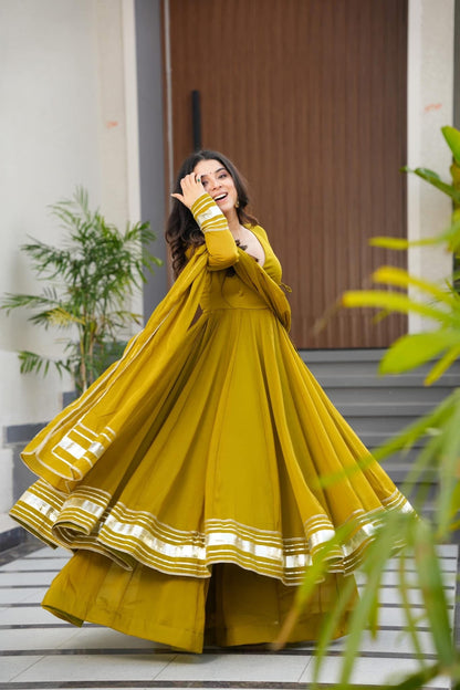 Ishara Gota Handwork Faux Georgette Anarkali Plazzo Set