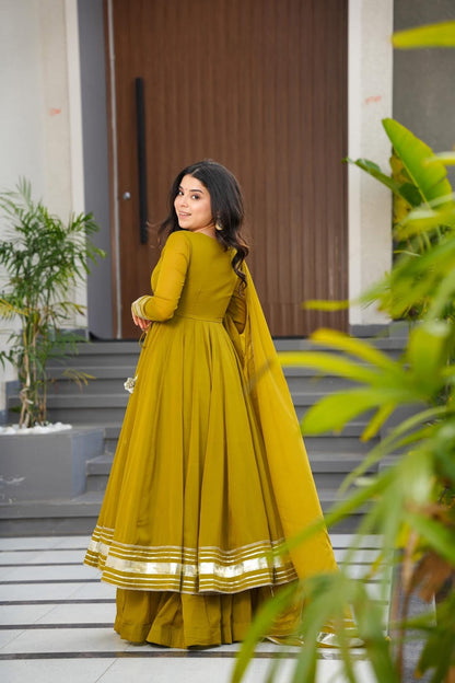 Ishara Gota Handwork Faux Georgette Anarkali Plazzo Set