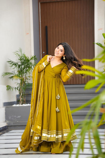 Ishara Gota Handwork Faux Georgette Anarkali Plazzo Set