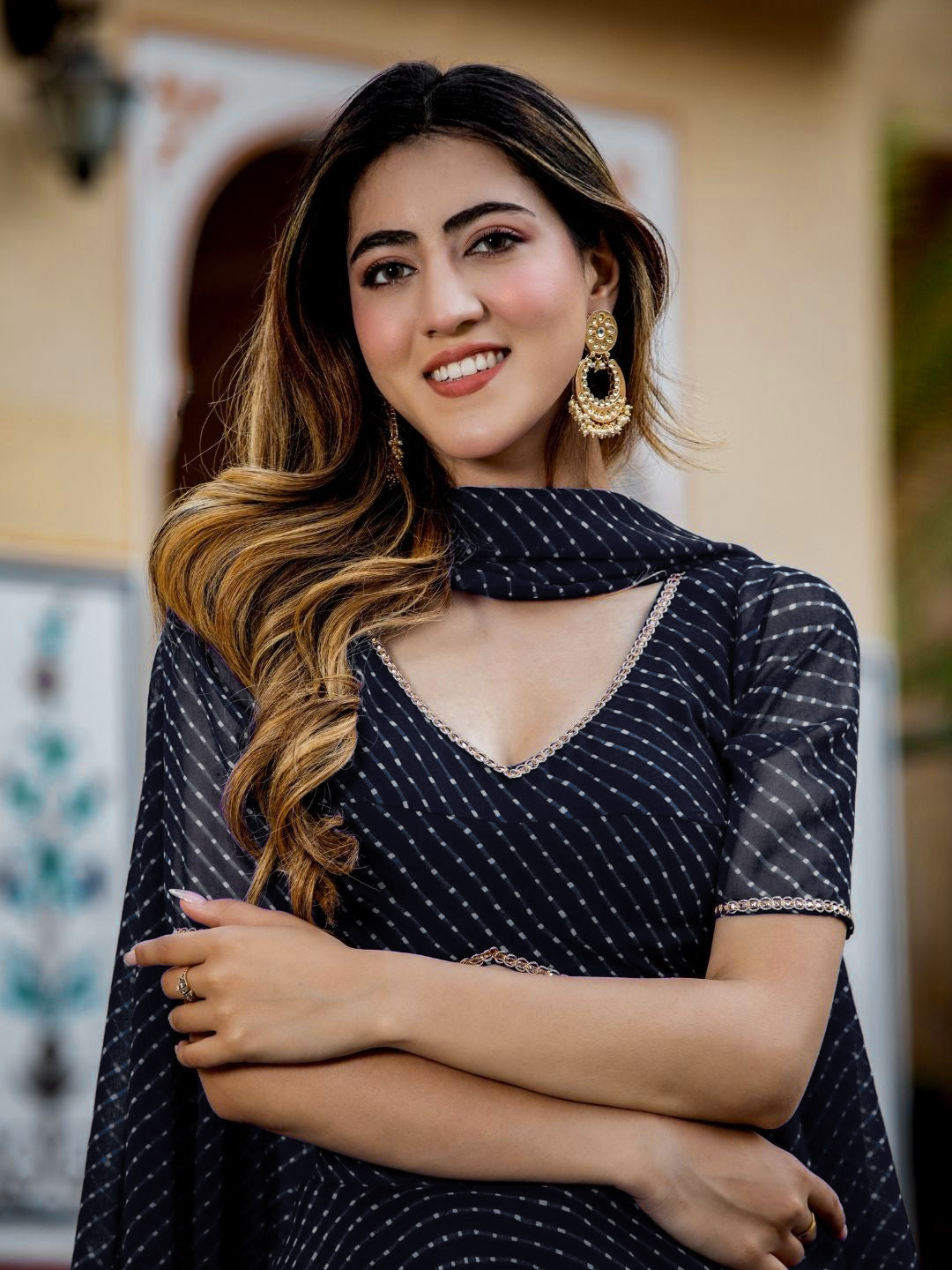 Embrace Elegance with Our Black Georgette Lehenga Choli Set!