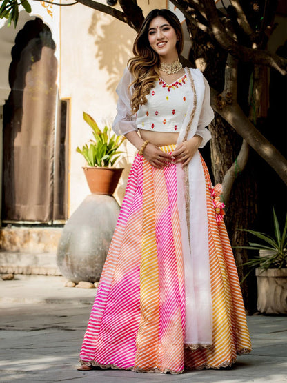 Radiate Joy with Our Multi-Color Lehenga Choli Set