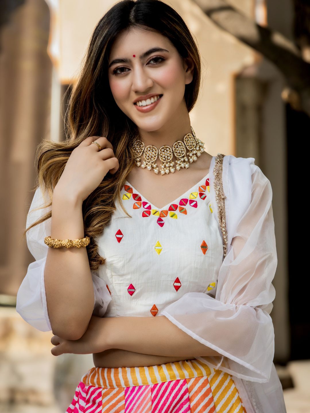 Radiate Joy with Our Multi-Color Lehenga Choli Set