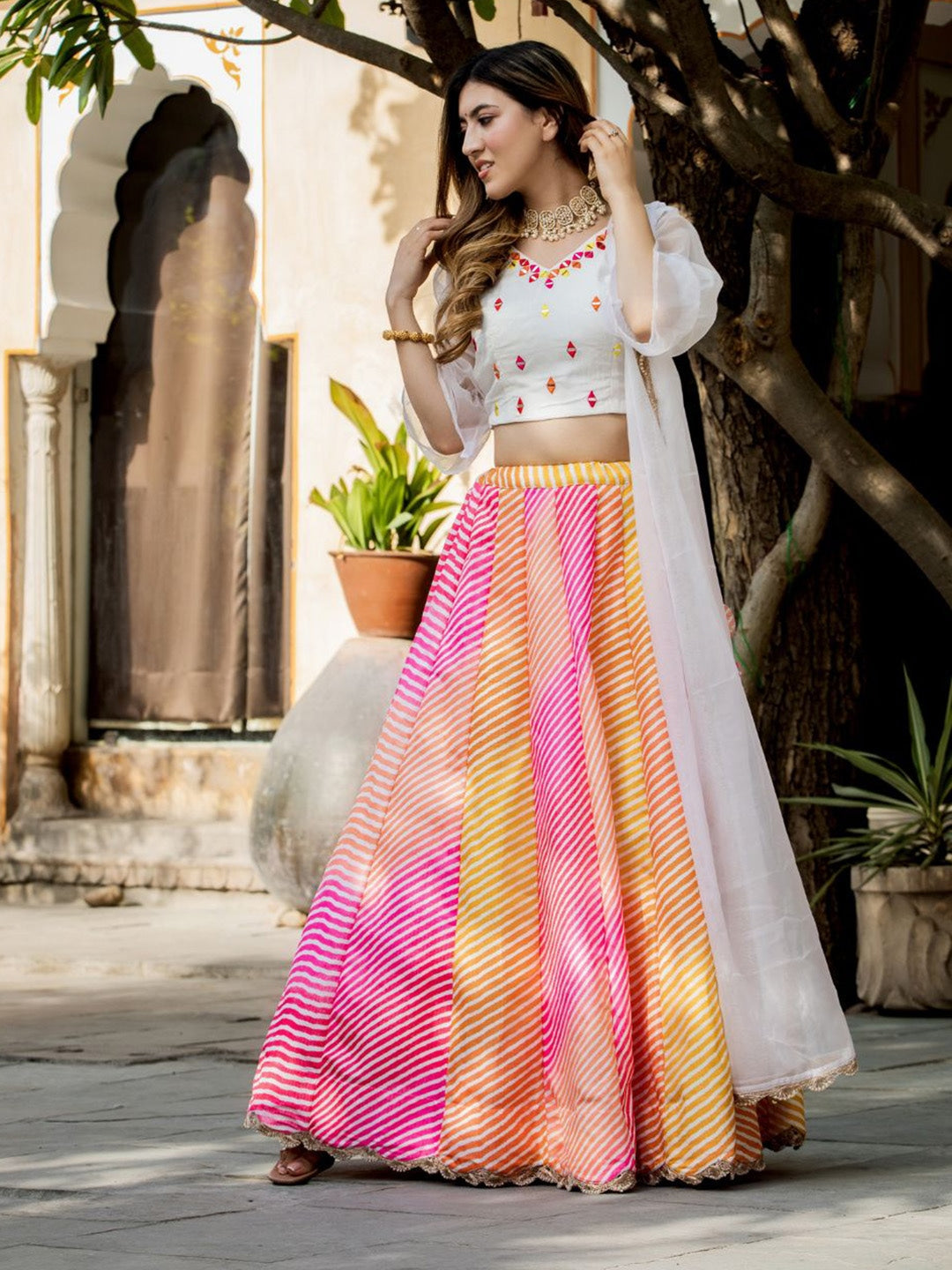 Radiate Joy with Our Multi-Color Lehenga Choli Set