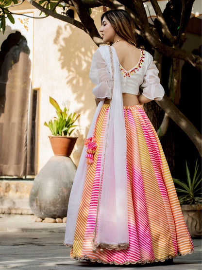 Radiate Joy with Our Multi-Color Lehenga Choli Set