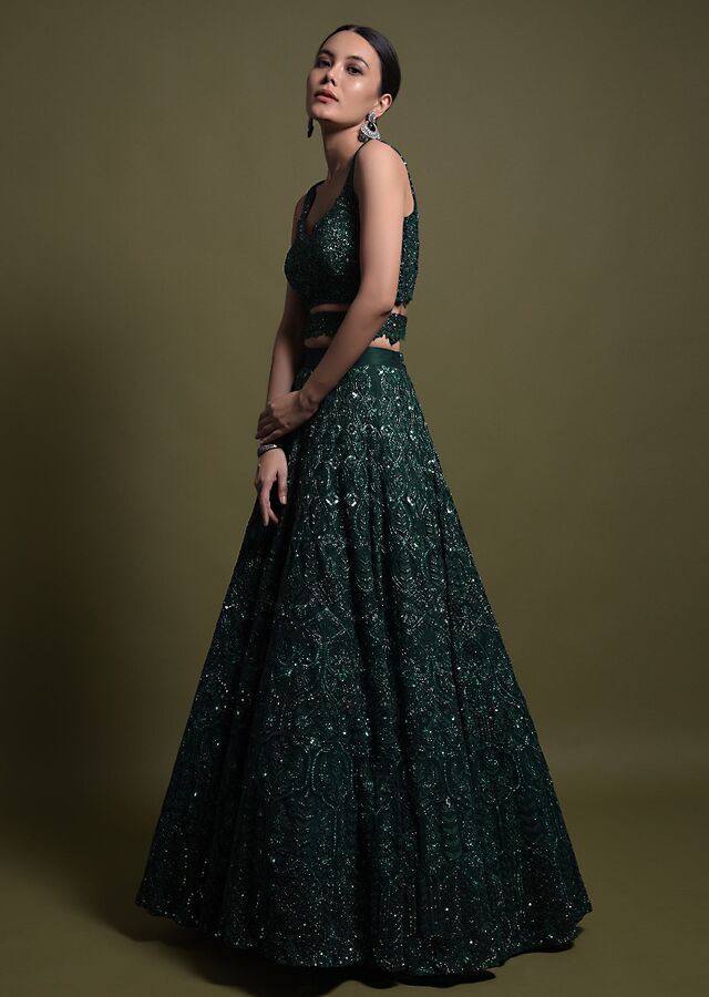 Zarvisha Regal Net Sequins & Dori Bridal Lehenga Choli
