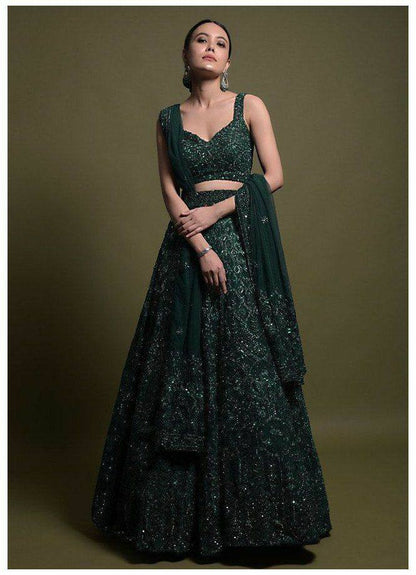 Zarvisha Regal Net Sequins & Dori Bridal Lehenga Choli