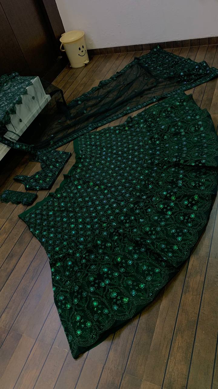 Zarvisha Regal Net Sequins & Dori Bridal Lehenga Choli