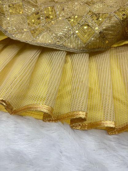 Zehra Butterfly Net Dori & Heavy Sequins Embroidered Lehenga Choli