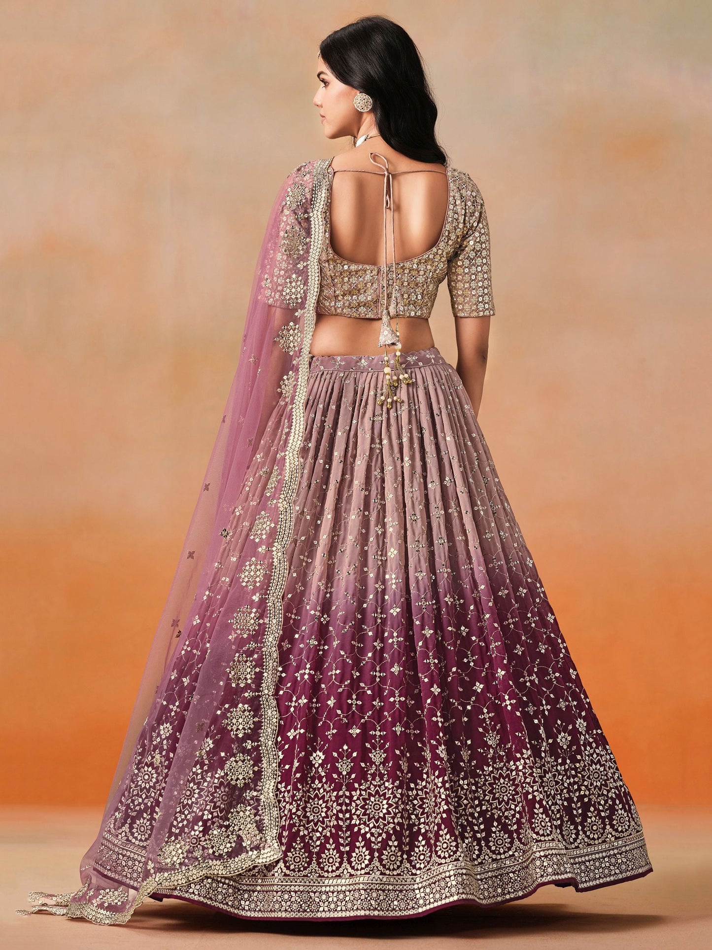 Kavya Maroon Georgette Lehenga Set