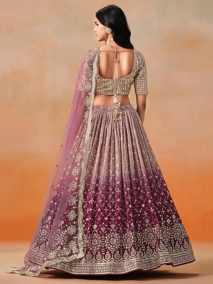 Kavya Maroon Georgette Lehenga Set
