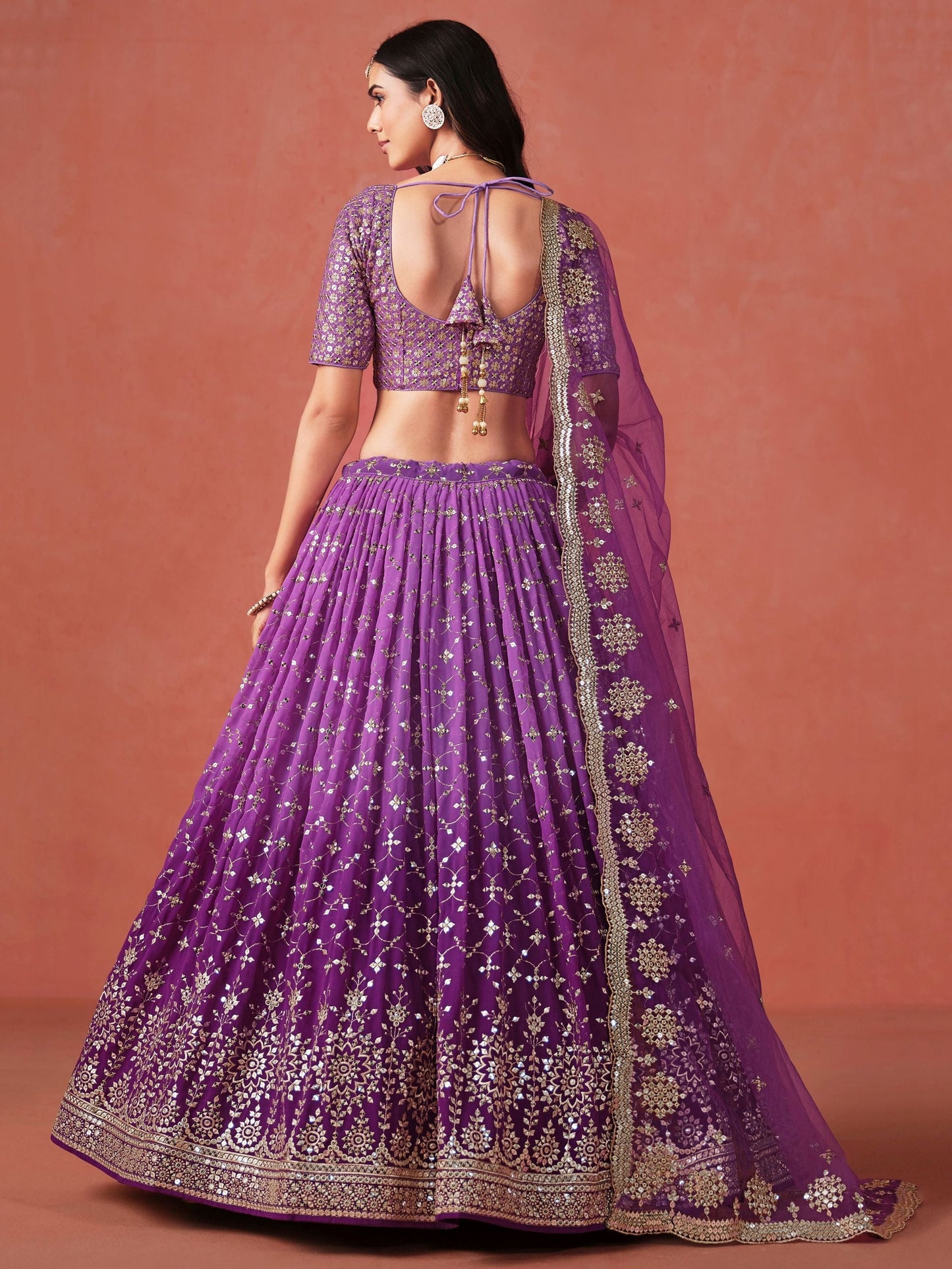 Lavanya Purple Georgette Lehenga Set