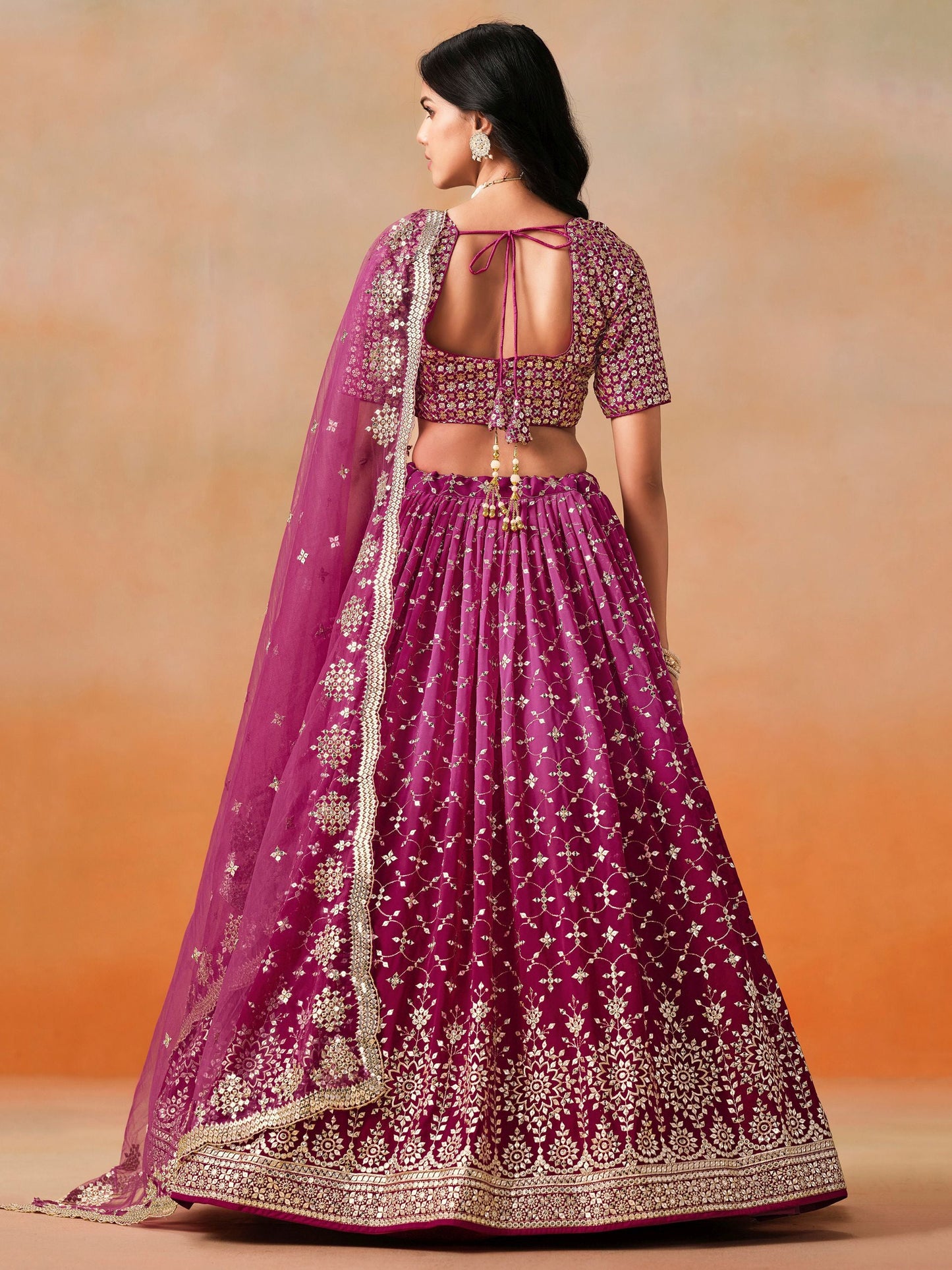 Anvitha Magenta Georgette Lehenga Set