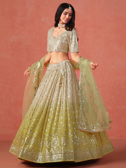 Revathi Yellow Georgette Lehenga Set