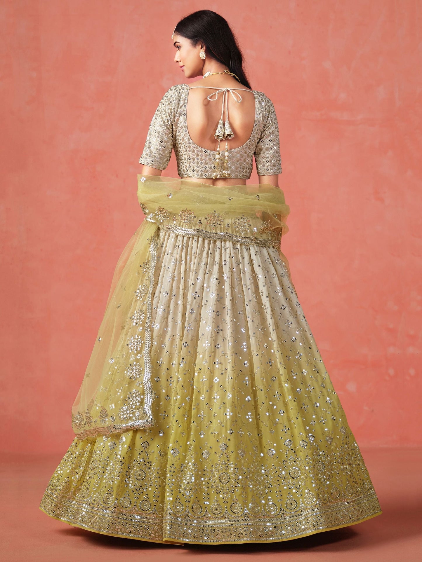 Revathi Yellow Georgette Lehenga Set