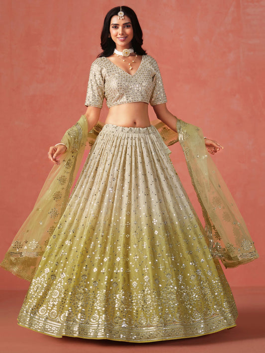 Revathi Yellow Georgette Lehenga Set