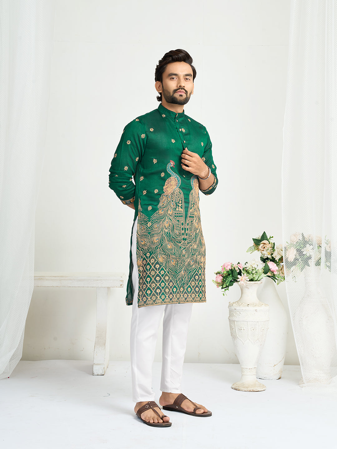Ananya Silk Lehenga Choli with Matching Men’s Kurta Set