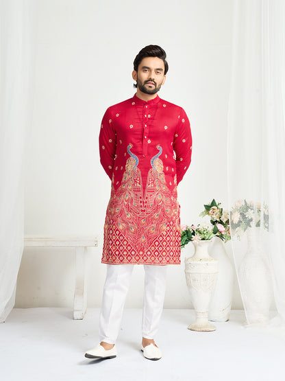 Vaishnavi Silk Lehenga Choli with Men’s Kurta Set
