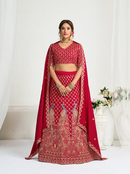 Vaishnavi Silk Lehenga Choli with Men’s Kurta Set