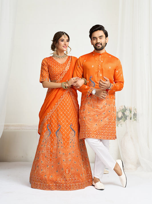 Shraddha Royal Silk Lehenga Choli Couple Set