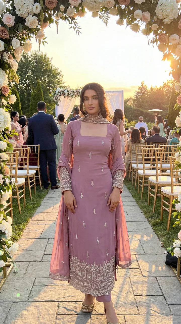 Harini Embroidered Faux Georgette Anarkali Pant Set