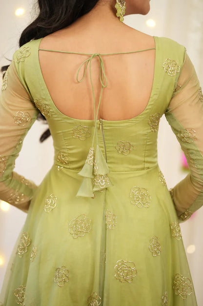 Haripriya Pastel Green Organza Anarkali