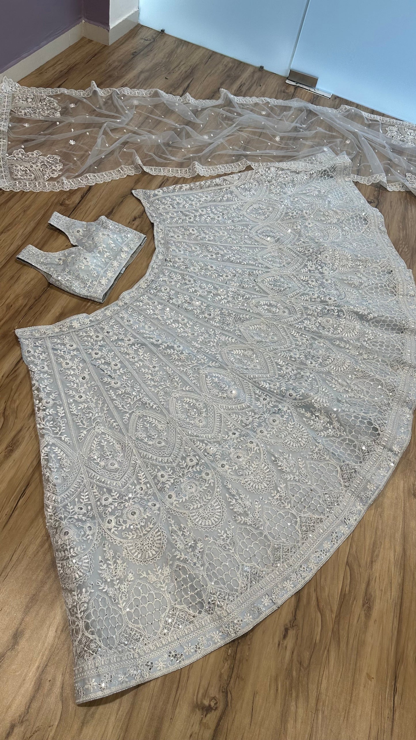 Anika Net Sequins & Thread Work Lehenga Choli Set