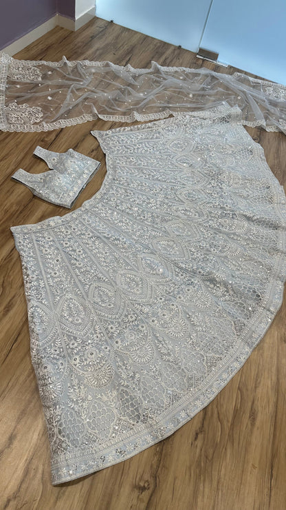 Anika Net Sequins & Thread Work Lehenga Choli Set