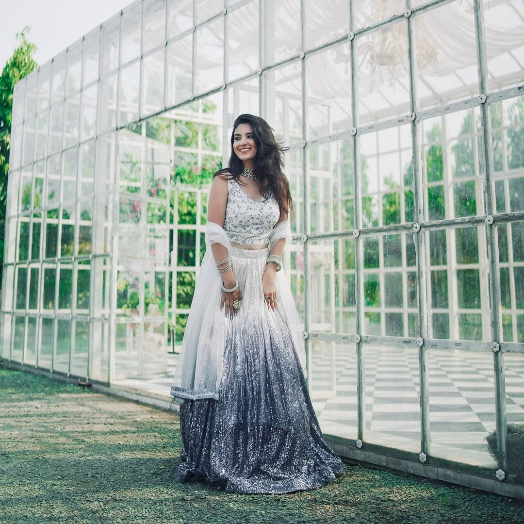 Aishwarya Shaded Georgette Silk Lehenga Set