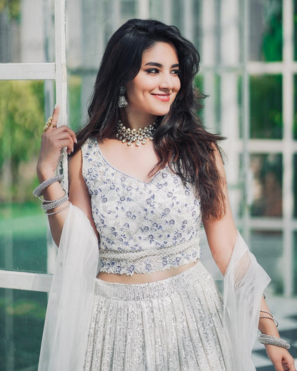 Aishwarya Shaded Georgette Silk Lehenga Set