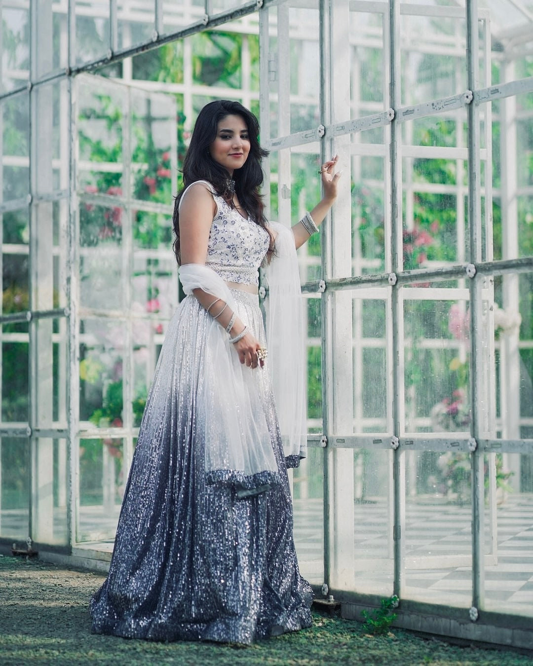 Aishwarya Shaded Georgette Silk Lehenga Set