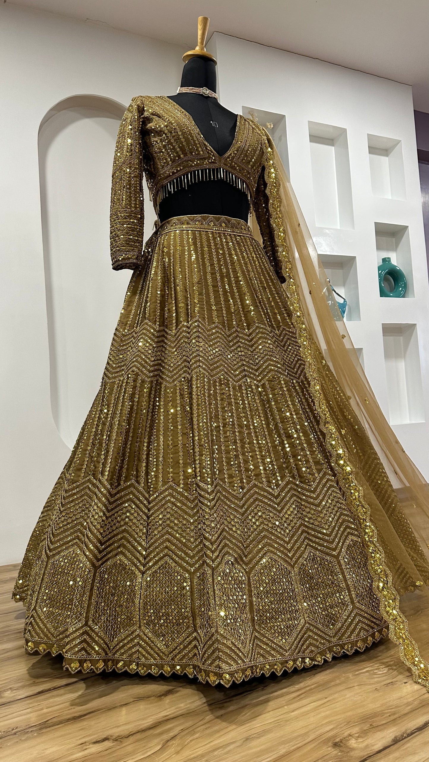 Gold Sparkling Kasturi Silk lehenga Choli