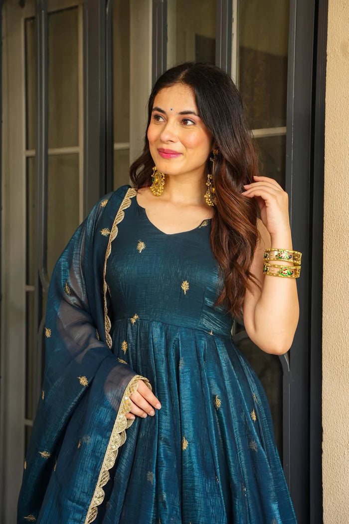 Tanisha Premium Shimmer Silk Kurta Palzo Set