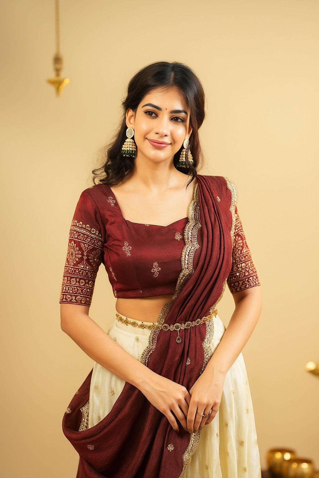 Lakshmi Zari-Embroidered Silk Lehenga Choli
