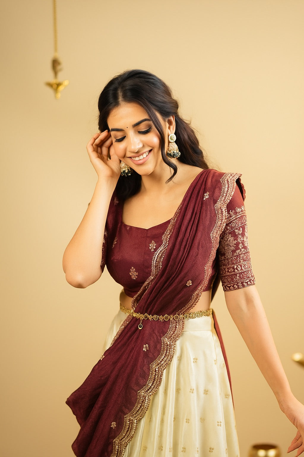 Lakshmi Zari-Embroidered Silk Lehenga Choli
