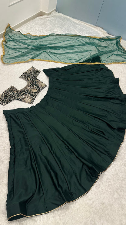 Vireza Malai Satin Flared Lehenga Choli