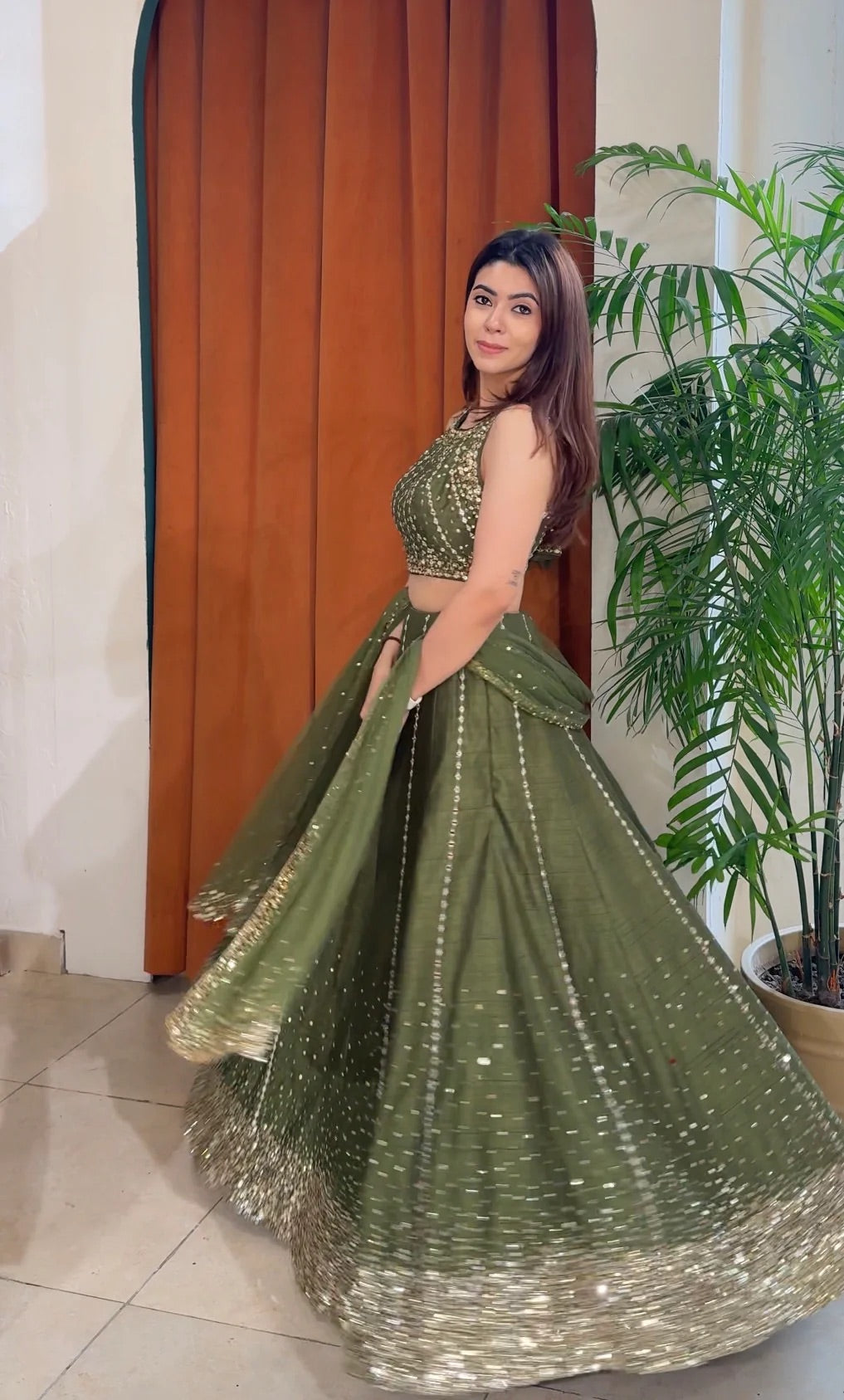 Elvira Thai Silk Sequins Lehenga Choli
