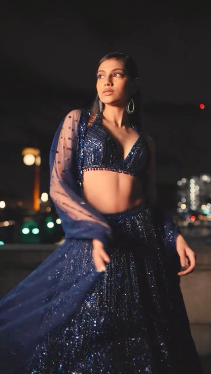 Nerisa Sequins Net Party Wear Lehenga Choli