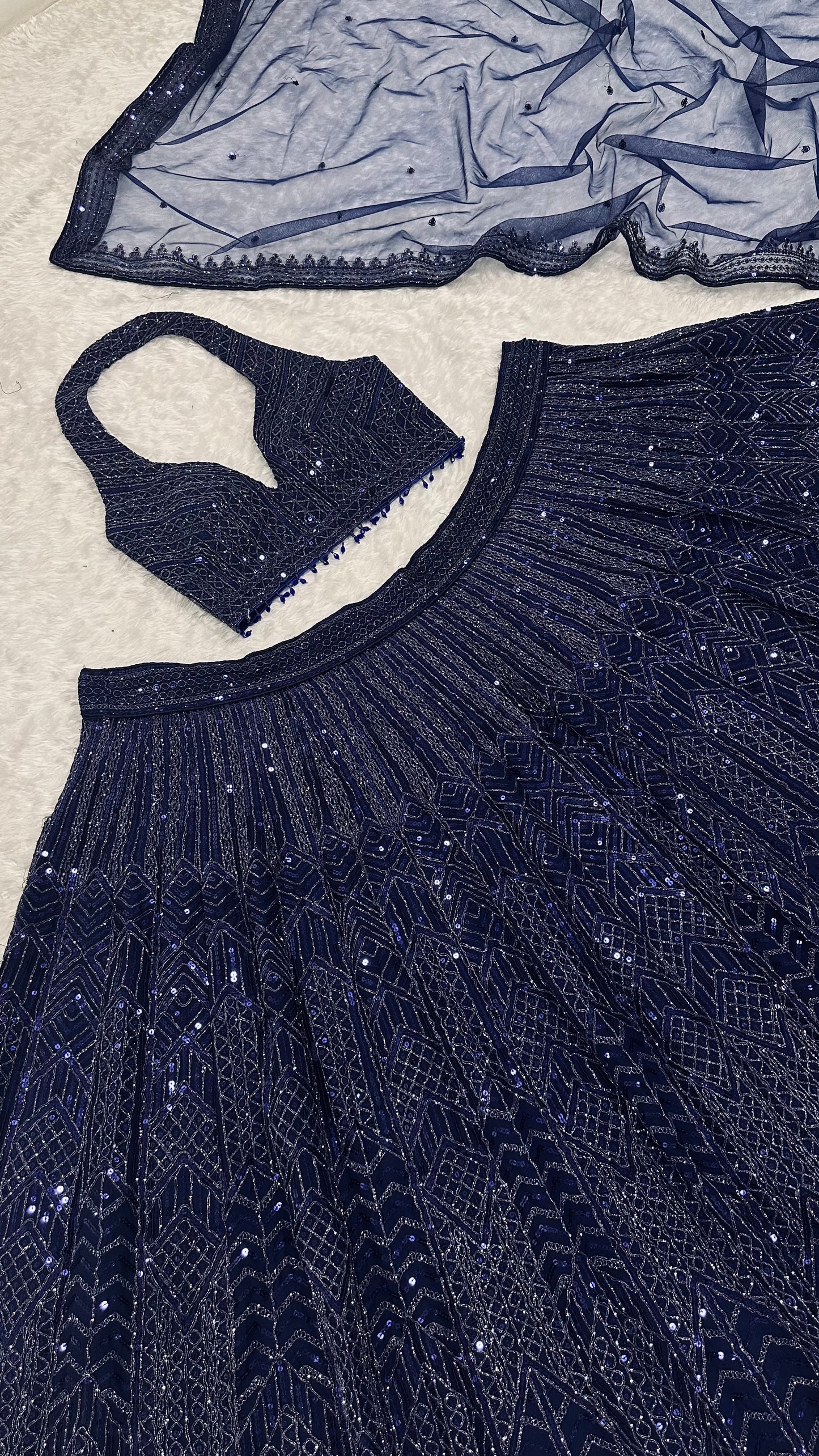 Nerisa Sequins Net Party Wear Lehenga Choli