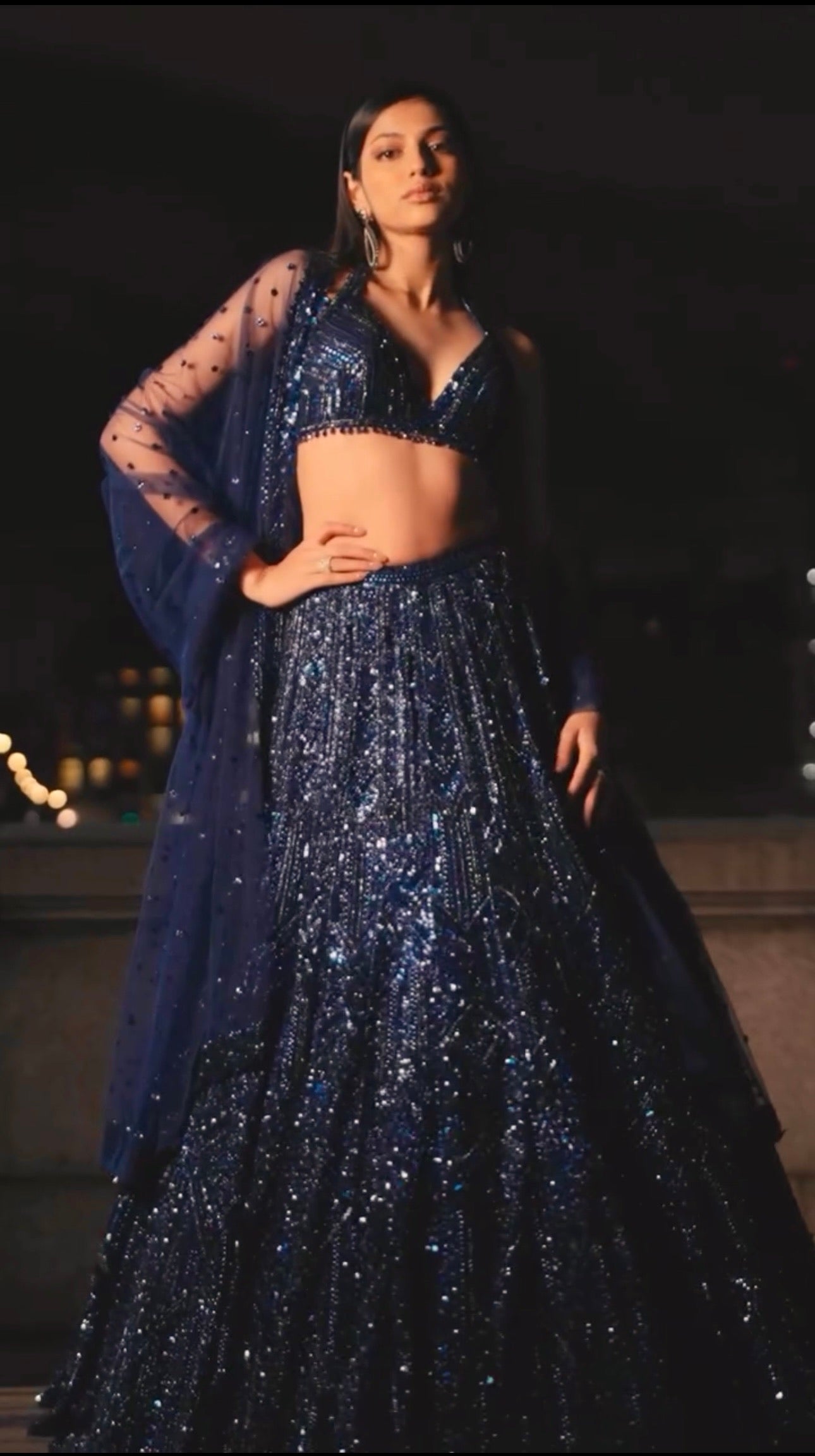 Nerisa Sequins Net Party Wear Lehenga Choli
