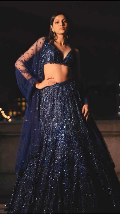Nerisa Sequins Net Party Wear Lehenga Choli