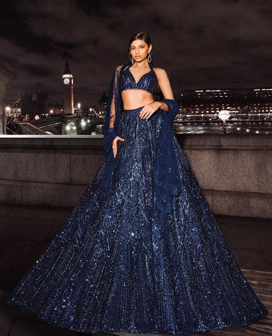 Nerisa Sequins Net Party Wear Lehenga Choli