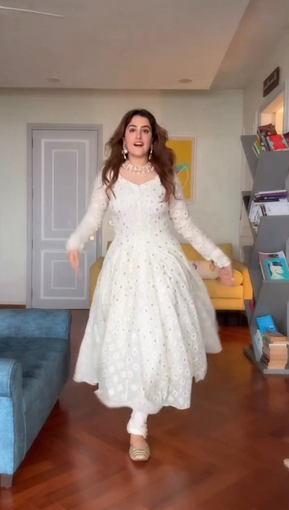 Saanvi Luxury Faux Blooming Anarkali Pant Set