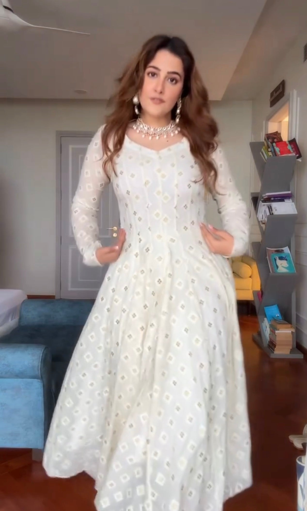 Saanvi Luxury Faux Blooming Anarkali Pant Set