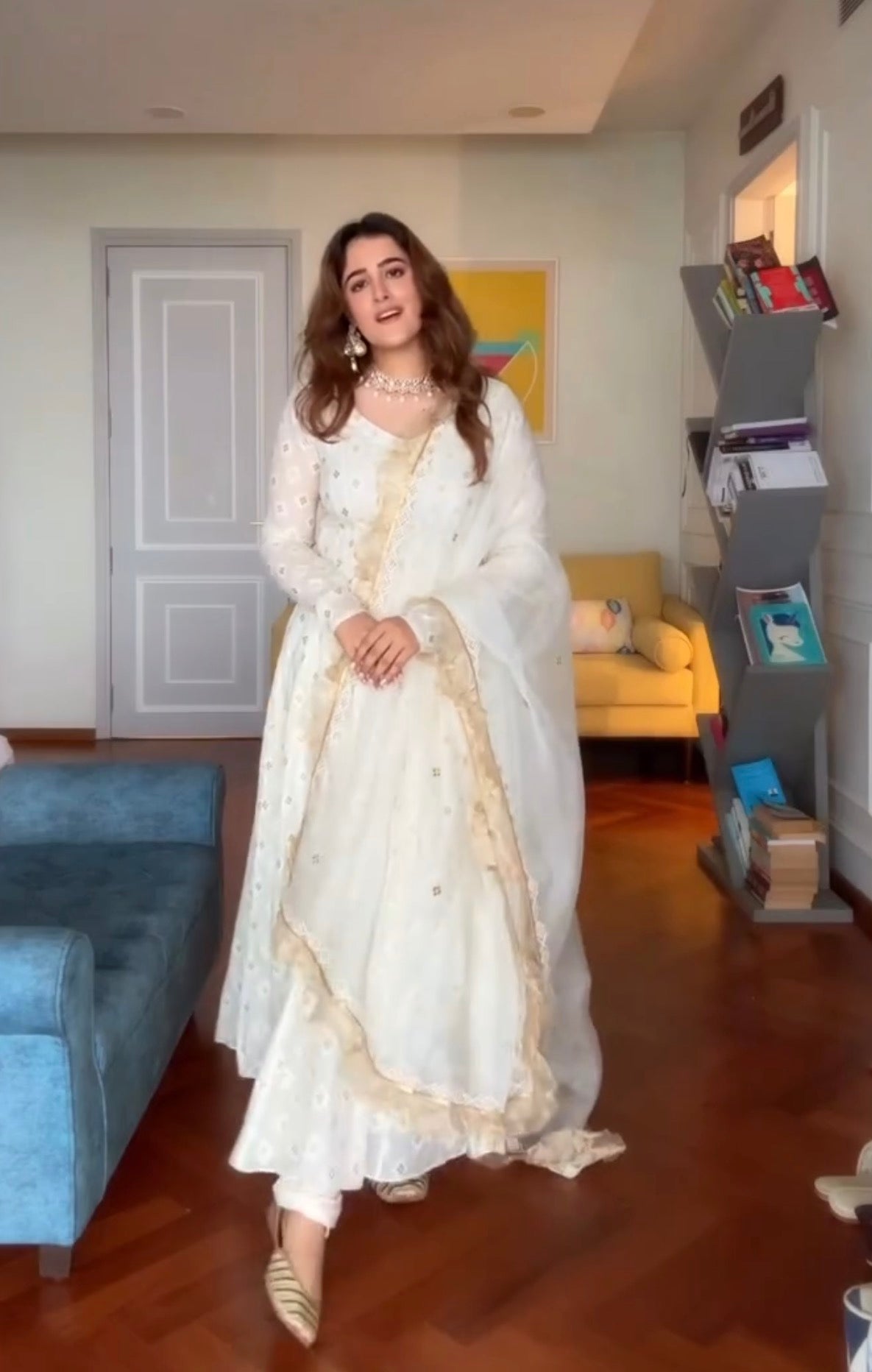 Saanvi Luxury Faux Blooming Anarkali Pant Set